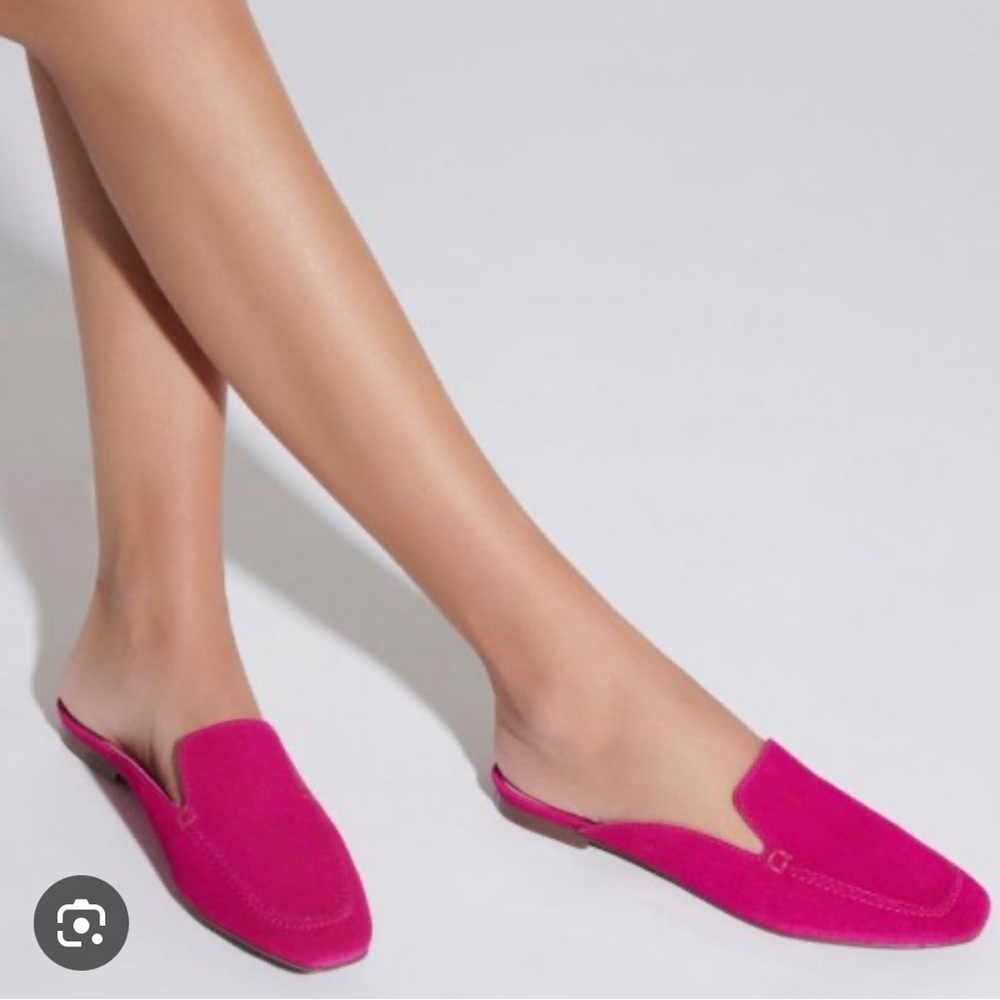 Schutz baby pink suede flat mules - Picture 2 of 7